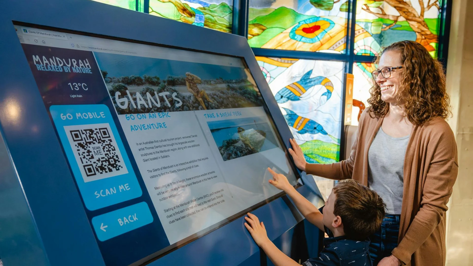 Touchscreen Information Kiosk inside the Mandurah Visitor Centre