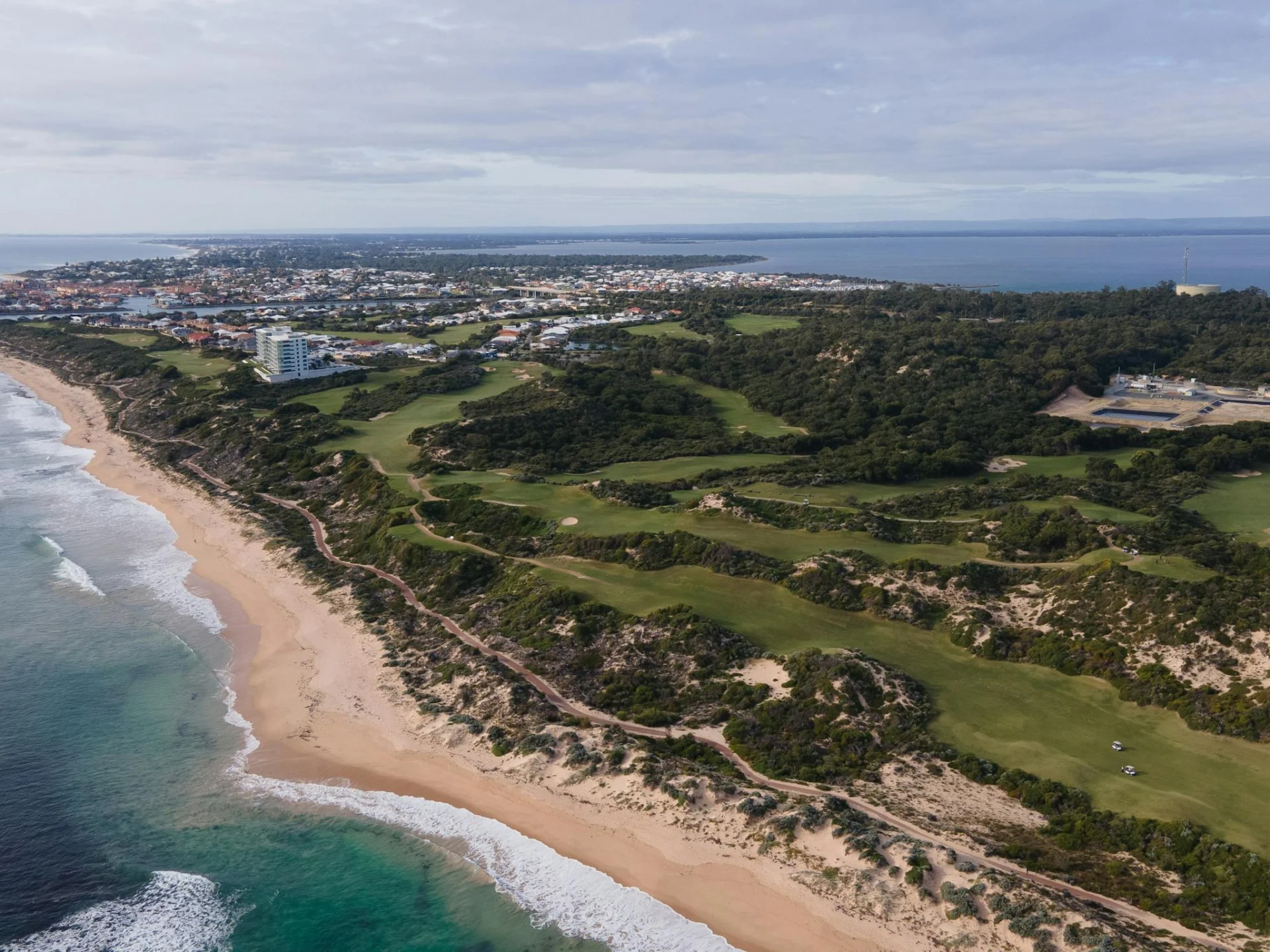 Golf course with ocean view