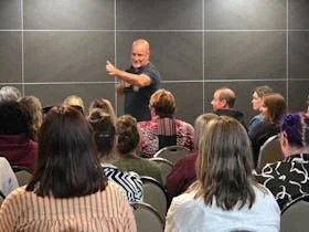 Aussie medium Simon Hay at the Gary Holland Community Centre