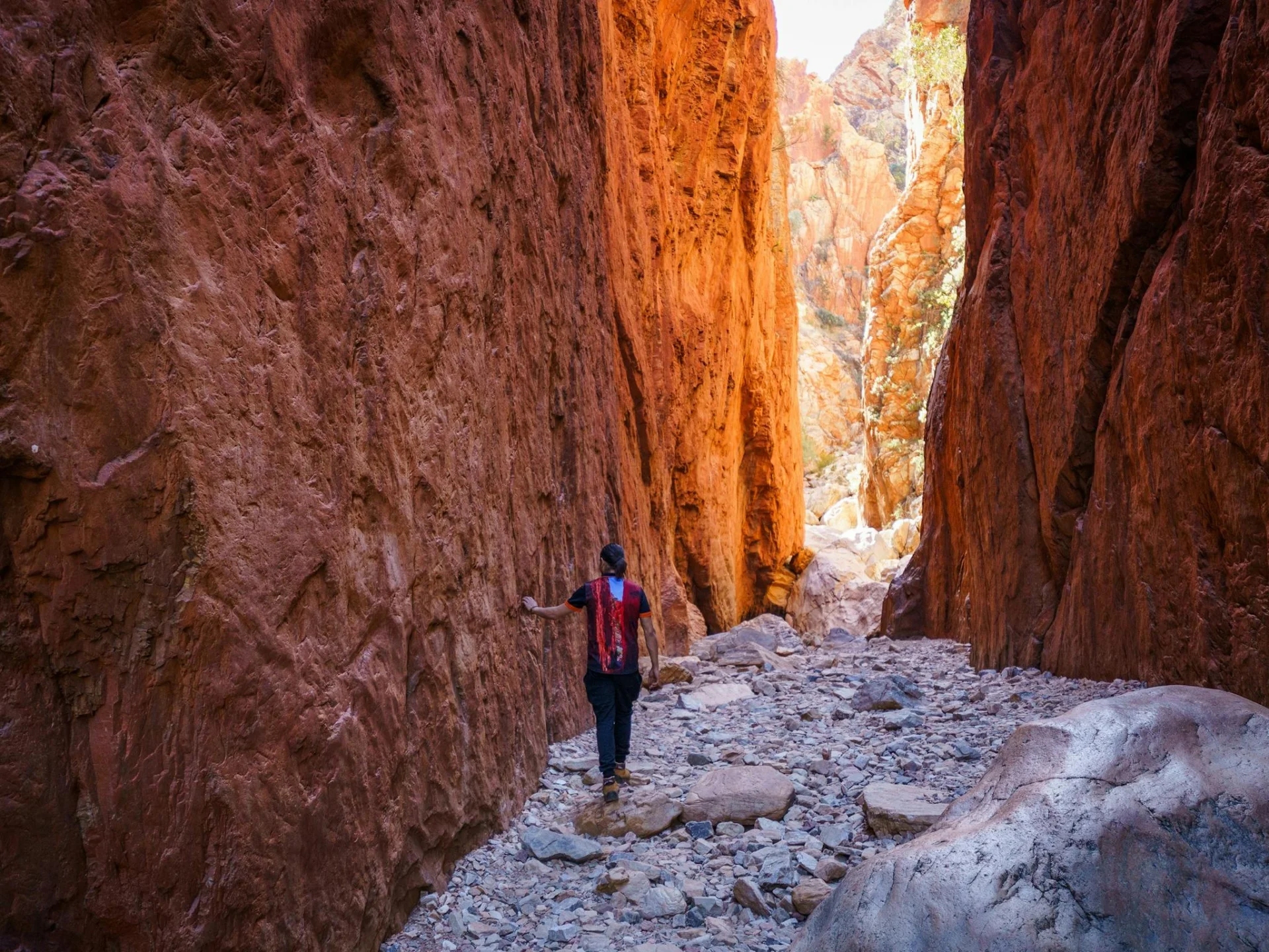 walker in Standley Chasm