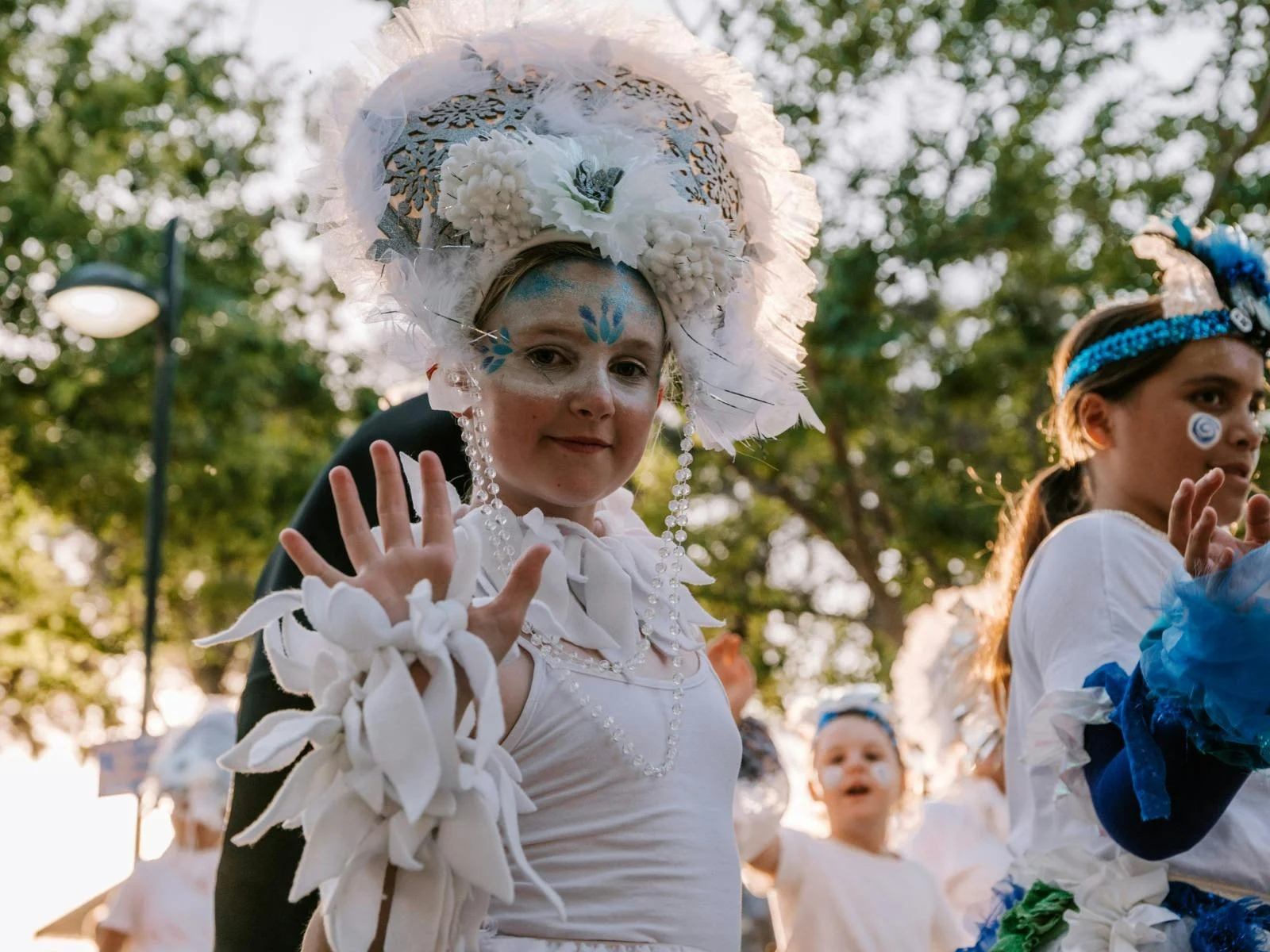 Young girl enjoying the Christmas Pageant