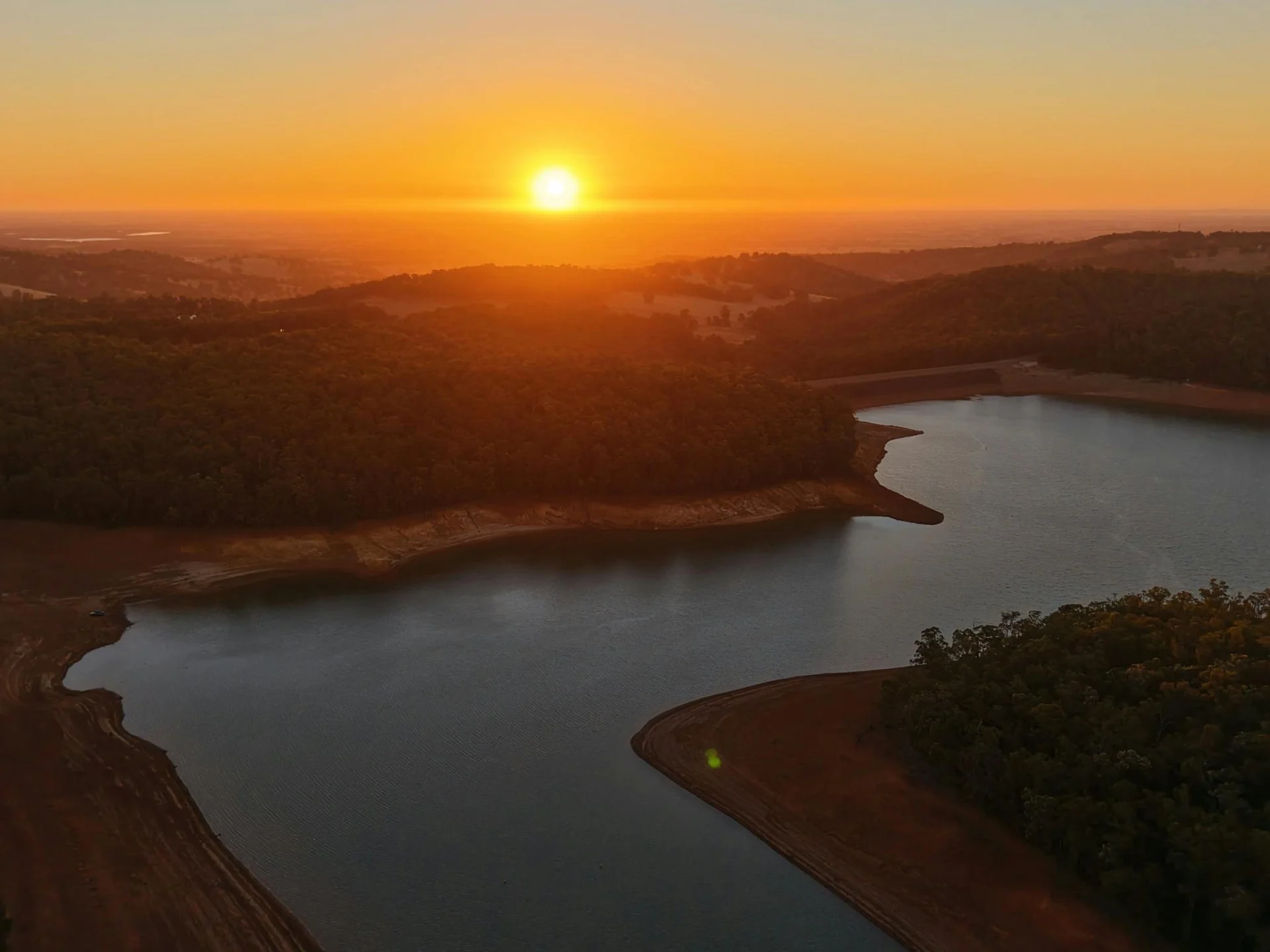 Sunset over Lake Navarino