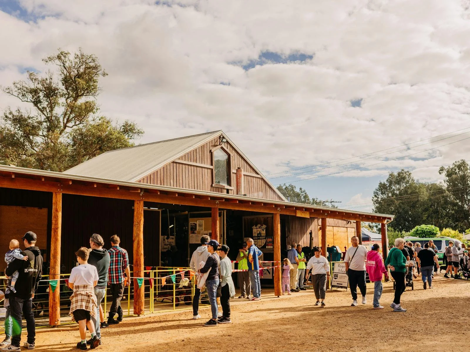 Wide image of the Roger May Machinery Museum building facade