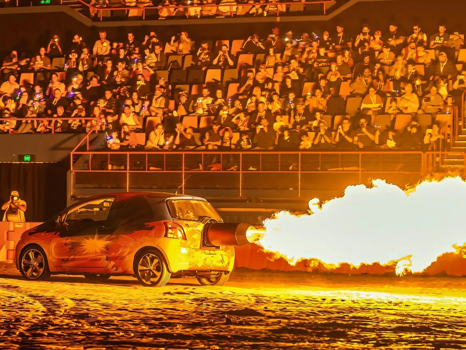 Flame-Throwing Yaris Jet Car