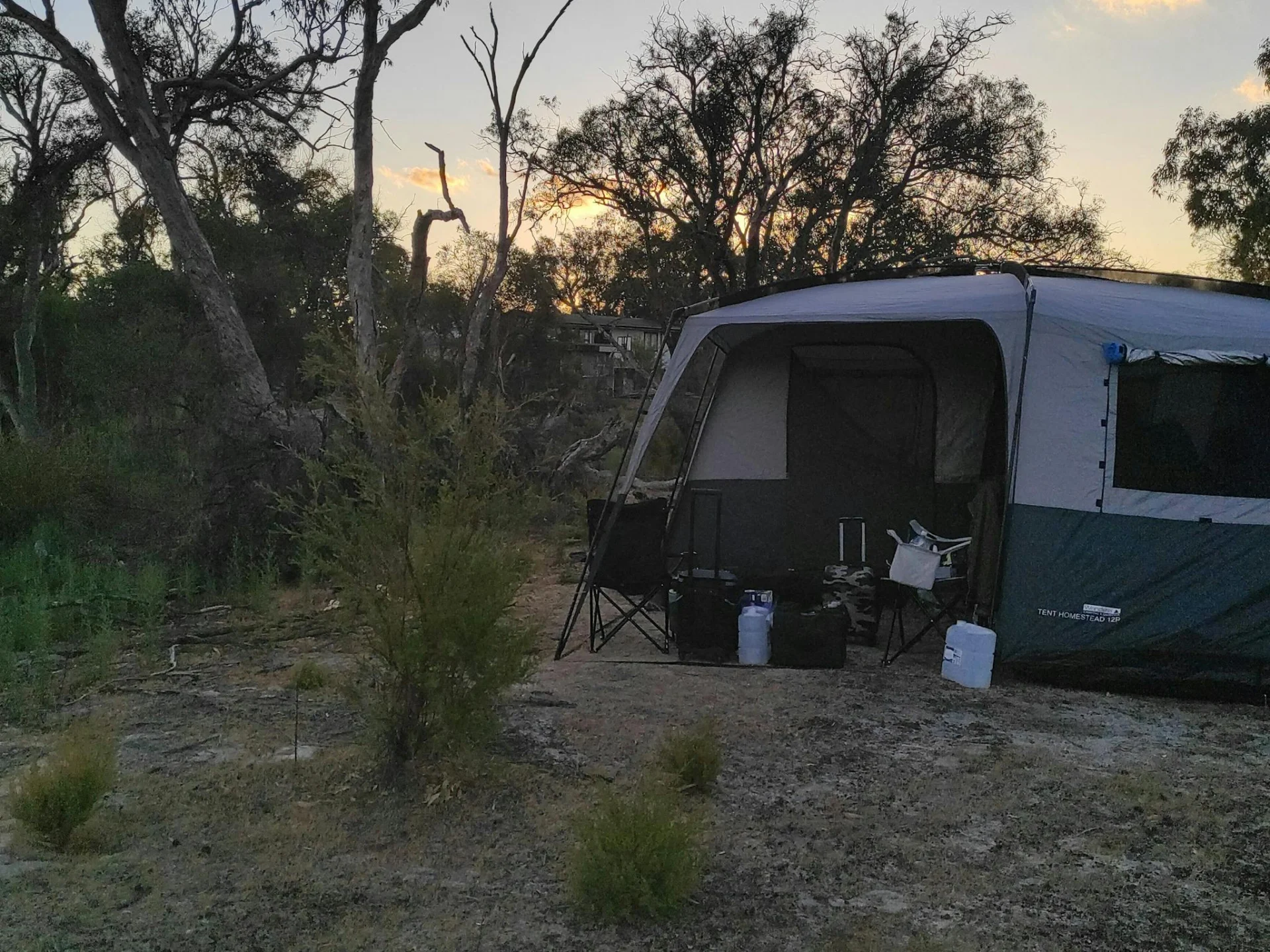 1 of 4 sites with 12 person tent